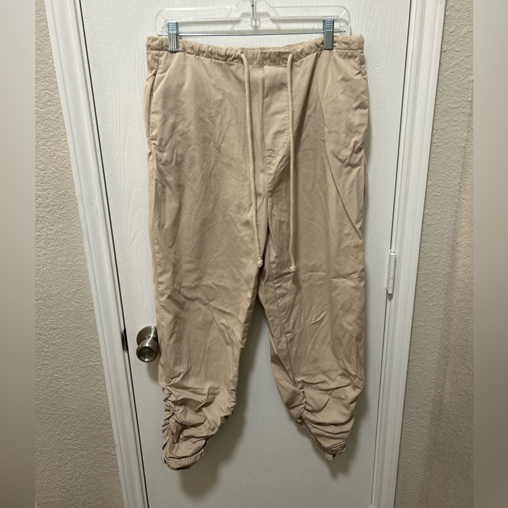 Free People Cargo Trekker Tan Pants Rouched Ankle Size XS